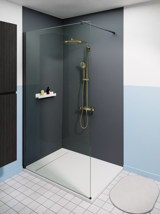 Luca Varess Artdeco revêtement mural de douche 120 x 244 cm alu-composite gris graphite mat