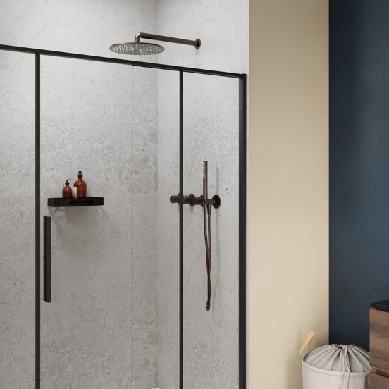 Blaufoss Pavilion Thermostat-Duscharmatur: Unterputz, Brushed Gunmetal, Einbauelement inklusive