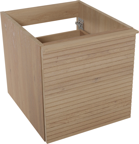 Balmani Forma meuble sous-vasque suspendu nervure horizontale 45 x 55 cm chêne naturel 2 tiroirs
