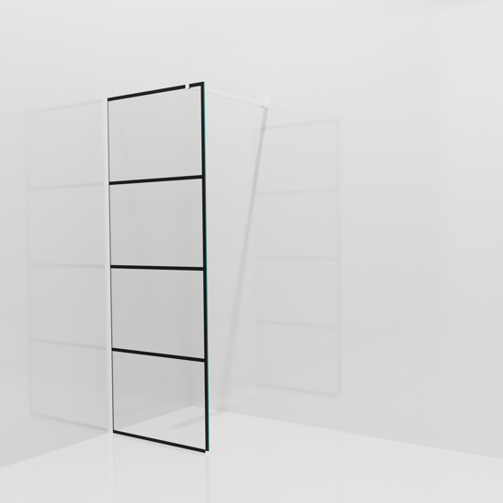 Balmani Modular inloopdouche: 80 x 200 cm, Lined met coating, Mat witte profielen