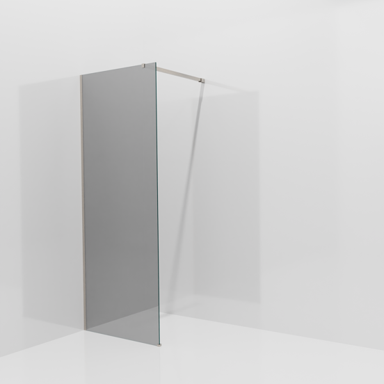 Balmani Modular inloopdouche: 80 x 200 cm, Reflex spiegelglas met coating, Brushed CoolMetal profielen