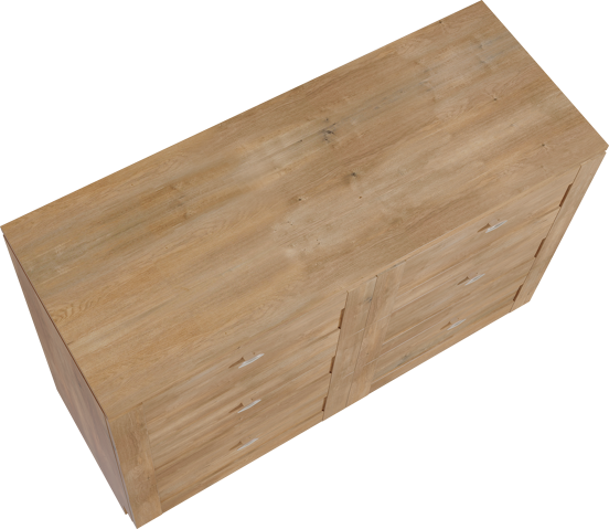 Linie Classo meuble salle de bains à poser 120 x 46 cm chêne naturel avec Lado tablette simple ou double en mélaminé chêne naturel