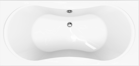 Luca Varess Trasime 2-Personen-Einbaubadewanne: 190 x 90 cm, Acryl, Weiß glänzend
