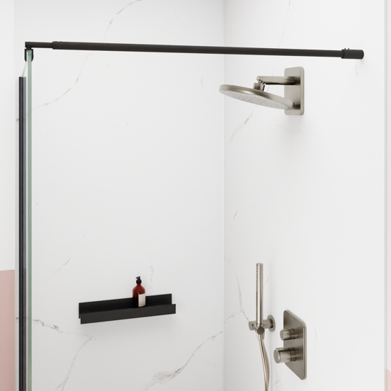 Blaufoss Onos 250 Tête de douche rond 25 cm avec bras de douche support mural brushed CoolMetal