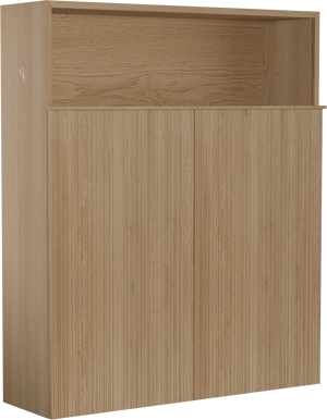 Balmani Forma zwevend badkamerkast natuur eik 100 x 30 x 120 cm vert. asym. groef