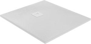 Balmani Vega receveur de douche 100 x 90 cm marbre composite blanc mat structure en ardoise