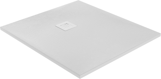 Balmani Vega receveur de douche 100 x 90 cm marbre composite blanc mat texture ardoise