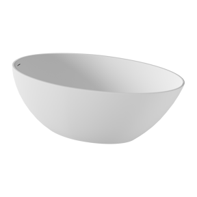 Balmani Fahro ovaal vrijstaand bad 160 x 85 cm Solid Surface mat wit