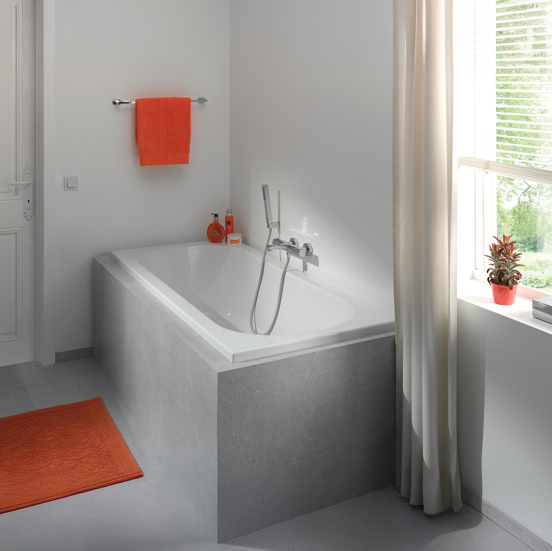 Luca Varess Rosala 1-Personen-Einbaubadewanne: 170 x 80 cm, Acryl, Weiß glänzend