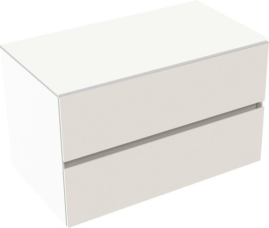 Storke Edge zwevend badkamermeubel 80 x 46 cm mat wit met Tavola enkel tablet in solid surface mat wit