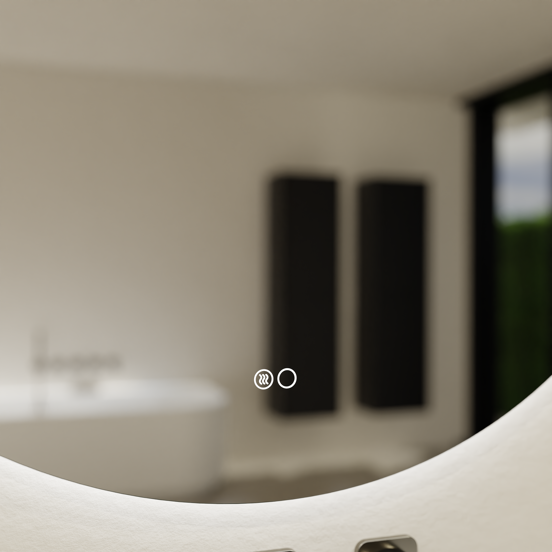 Balmani Giro Touch rond badkamerspiegel Ø 60 cm met spiegelverlichting en anti-damp