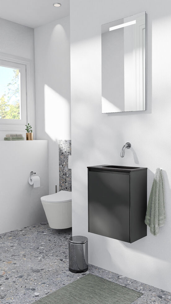 Storke Edge zwevende toiletmeubelkast 40 x 22 cm mat zwart