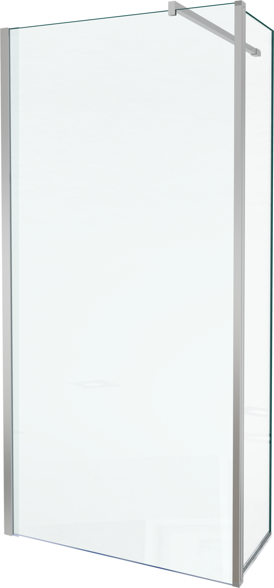 Balmani Move douche à l'italienne avec panneau latéral pivotant 100 x 200 cm verre transparent profil chrome brillant