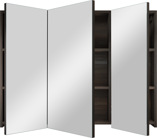 Linie Montro spiegelkast 100 x 75 cm donkere notelaar