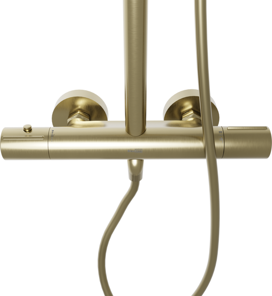 Blaufoss Onos 250 colonne de douche de pluie robinet thermostatique Brushed Champagne Gold