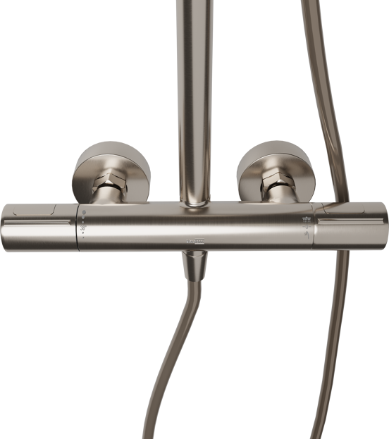 BLAUFOSS Nola 300 opbouw regendoucheset thermostatische kraan brushed CoolMetal
