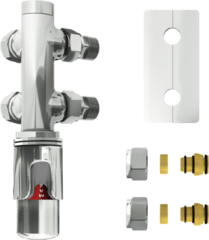 Vipera Lungo set de robinets thermostatique connexion coudée à 90° chrome