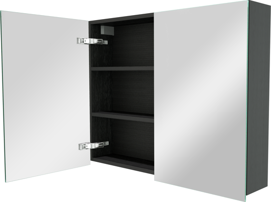 Balmani Lucida spiegelkast 90 x 72 cm zwarte eik