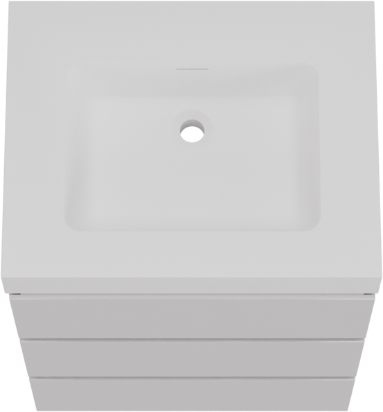 Storke Edge staand badkamermeubel 65 x 52 cm glanzend wit met Mata High enkele wastafel in solid surface mat wit