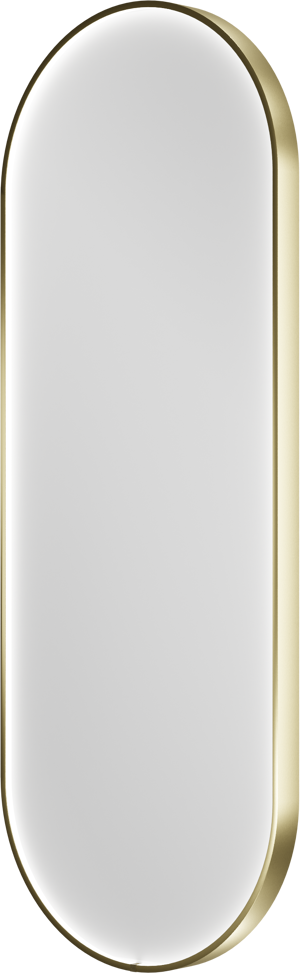 Balmani Secret oval Brushed Champagne Gold Badezimmerspiegel 45 x 120 cm mit Spiegelbeleuchtung und Anti-Beschlag Spiegelheizung