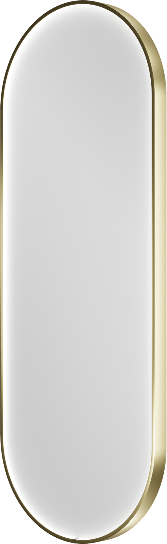 Balmani Secret ovaal badkamerspiegel Brushed Champagne Gold 45 x 120 cm met spiegelverlichting en anti-damp