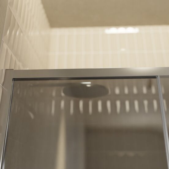 Balmani Senses Design porte coulissante à gauche 140 cm x 210 cm verre Miroir Reflex, Profil chrome, coating inclus