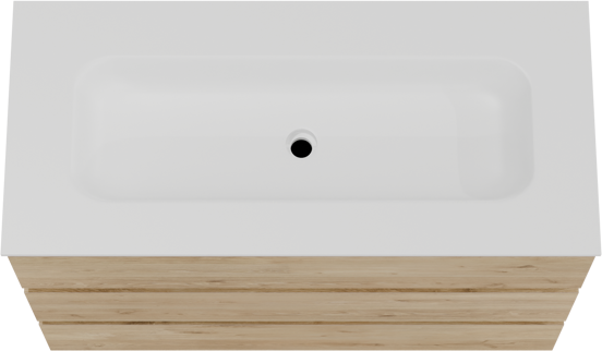 Balmani Lucida meuble salle de bains à poser 120 x 55 cm chêne brut avec Tablo Arcato lavabo simple pour 2 trous de robinet en solid surface blanc mat