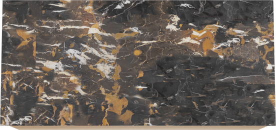 Balmani Mitra zwevend badkamermeubel 120 x 55 cm natuur eik met Stretto enkel tablet in marmer portoro gold