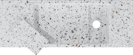 Balmani Mood lave-mains 55 x 20 cm bianco nero terrazzo