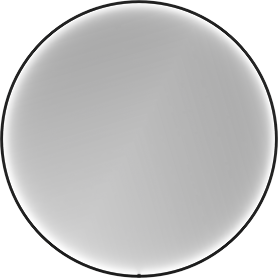 Balmani Secret Black rond badkamerspiegel zwart Ø 80 cm met spiegelverlichting en anti-damp