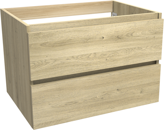 Balmani Lucida meuble sous-lavabo suspendu 75 x 55 cm chêne vieilli 2 tiroirs