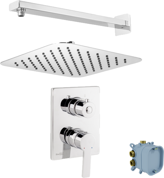 Blaufoss Smartbox colonne de douche de pluie encastré mitigeur chrome brillant