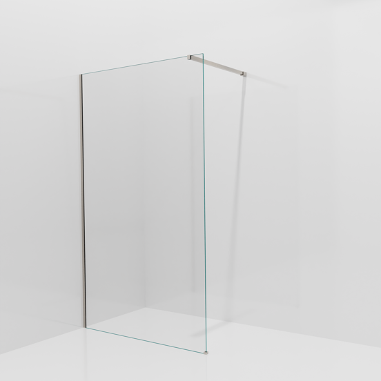 Balmani Modular inloopdouche: 120 x 200 cm, Extra helder glas met coating, Brushed CoolMetal profielen