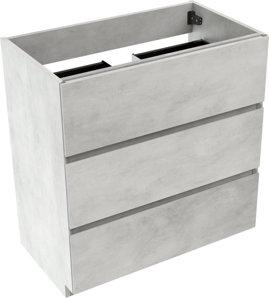 Storke Edge staande wastafelonderkast 80 x 46 cm beton zilvergrijs 3 lades