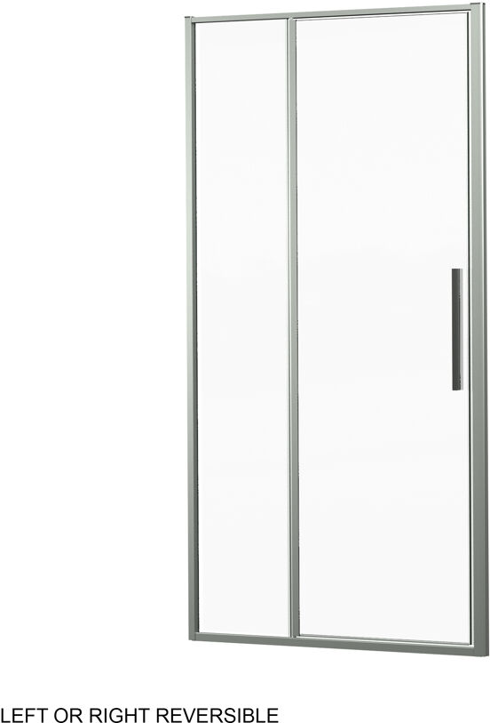 Luca Varess Morano douchecabine met draaideur en 2 vaste zijwanden 100 x 90 cm helder glas glans chroom profiel - deur