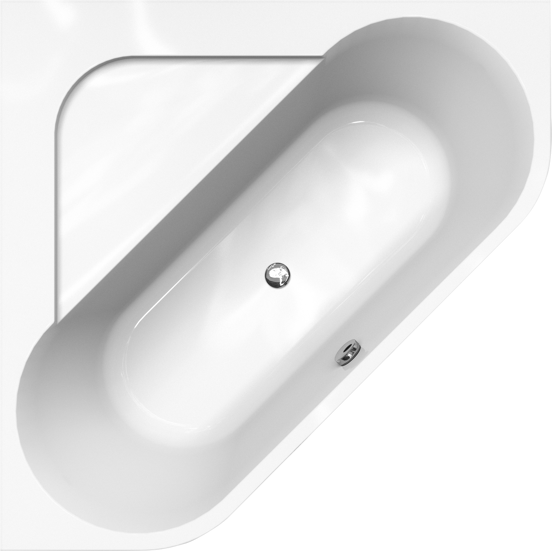 Linie Paulo baignoire d'angle gauche ou droite duo 135 x 135 cm acrylique blanc brillant