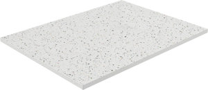 Balmani Impress Duschwanne: 120 x 90 cm, Marmorkomposit, Terrazzo (Weiß/Schwarz) Steinstruktur, matt