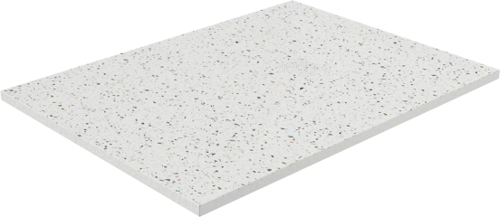 Balmani Impress douchebak 120 x 90 cm composietmarmer mat wit/zwart terrazzo rock structuur