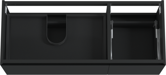 Balmani Idra meuble sous-lavabo suspendu 135 x 55 cm asymétrique gauche noir mat 4 tiroirs