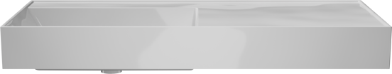 Balmani Argila asymmetrisch linkse wastafel composietmarmer hoogglans wit 100 x 46 cm