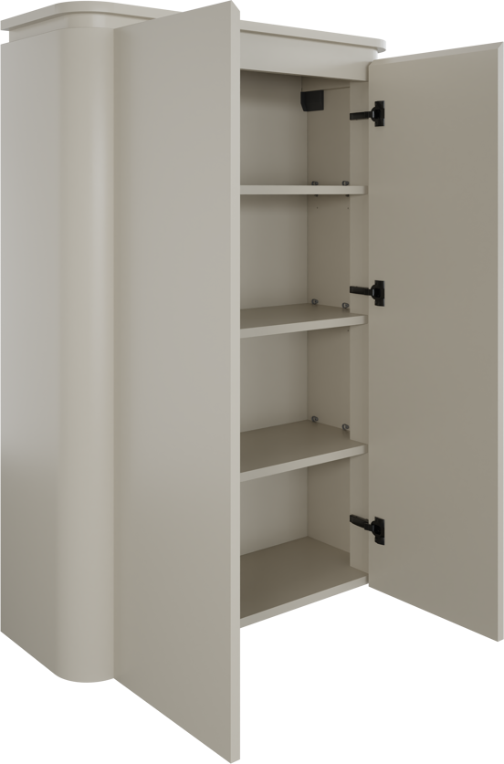 Balmani Moon hängender Säulenschrank seidengrau 90 x 32 x 130 cm
