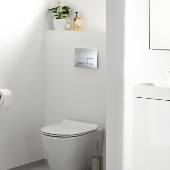 Geberit Delta 51 Betätigungsplatte, Chrom matt, für Geberit Duofix Einbauspülkasten