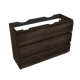 Linie Lado meuble sous-lavabo a poser 120 x 46 cm noyer foncé 3 tiroirs 2 découpés de siphon