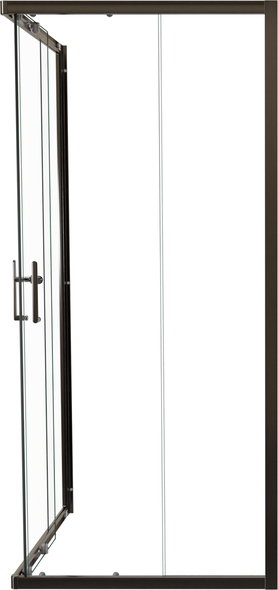 Linie Cadiz douchecabine met hoekinstap en dubbel schuifdeur 90 x 90 cm helder glas geborsteld chroom profiel