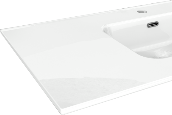 Linie Baro vasque simple porcelaine blanc brillant 100 x 46 cm