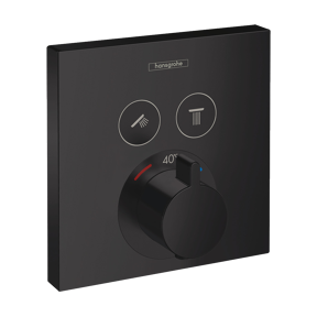 Hansgrohe Showerselect S Thermostat-Duscharmatur: Unterputz, für 2 Verbraucher, Schwarz matt