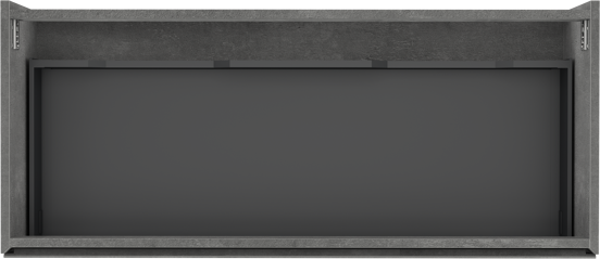 Storke Edge hängender Waschbeckenunterschrank: 120 x 52 cm, Beton dunkelgrau, 1 Schublade, 2 Siphonaussparungen