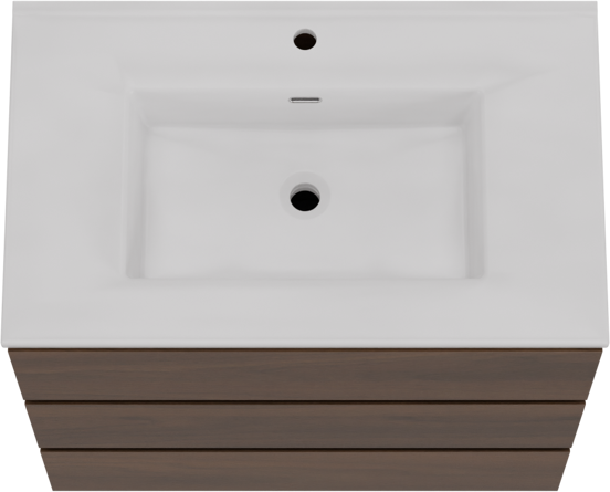 Storke Edge staand badkamermeubel 85 x 52 cm notelaar met Kera enkele wastafel in porselein glanzend wit