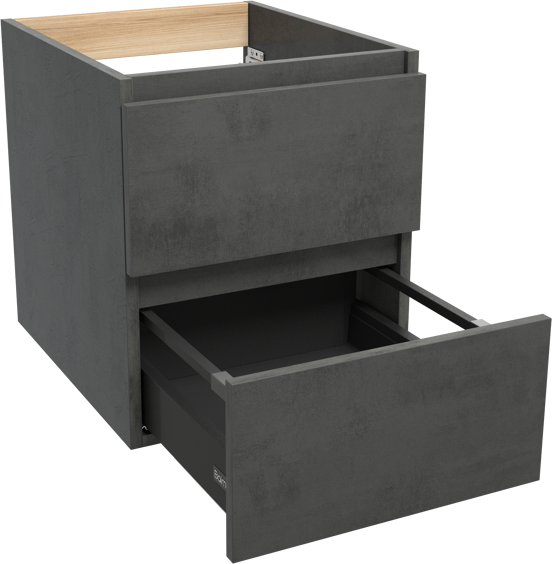 Balmani Lucida meuble sous-lavabo suspendu 45 x 55 cm béton gris foncé 2 tiroirs