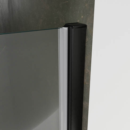Luca Varess Kuresa douche draaideur 90 x 200 cm helder glas mat zwart profiel